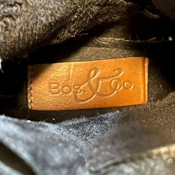 Bos & Co Black Suede Fringe Ankle Bootie Boots Western Block Heel Sz 36 - Picture 2 of 8